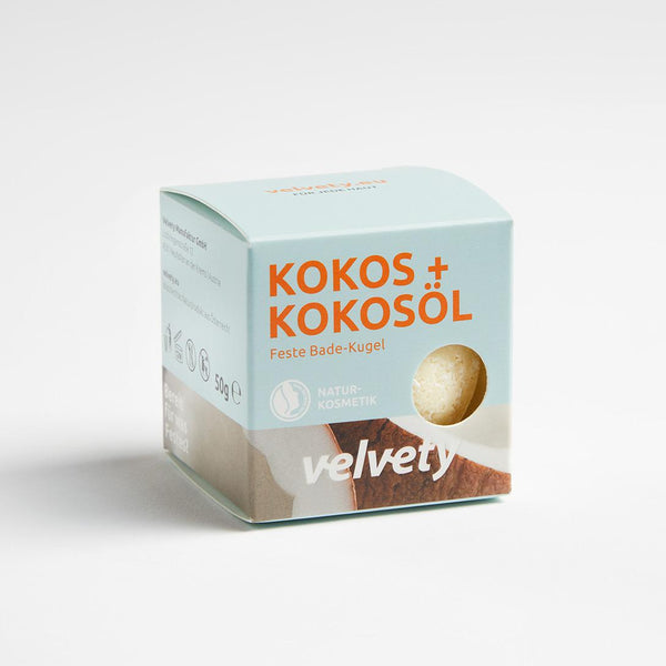 Velvety Koupelová bomba s kokosovým olejem - Kokos (50 g)