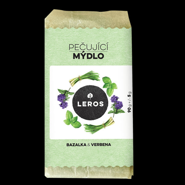 LEROS Pečující mýdlo (90 g) - Bazalka & verbena