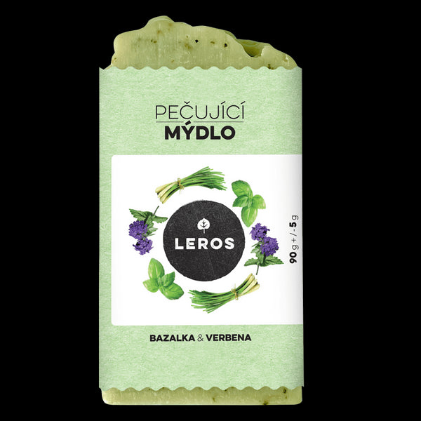 LEROS Pečující mýdlo (90 g) - Bazalka & verbena