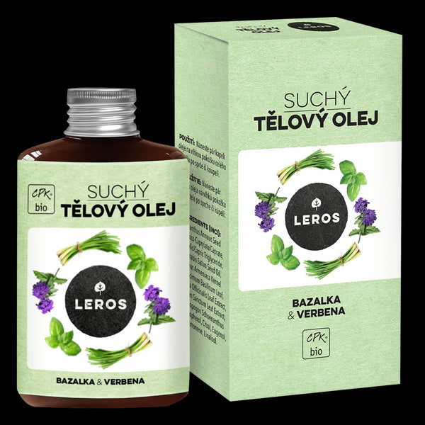 LEROS Suchý tělový olej BIO (100 ml) - Bazalka & verbena