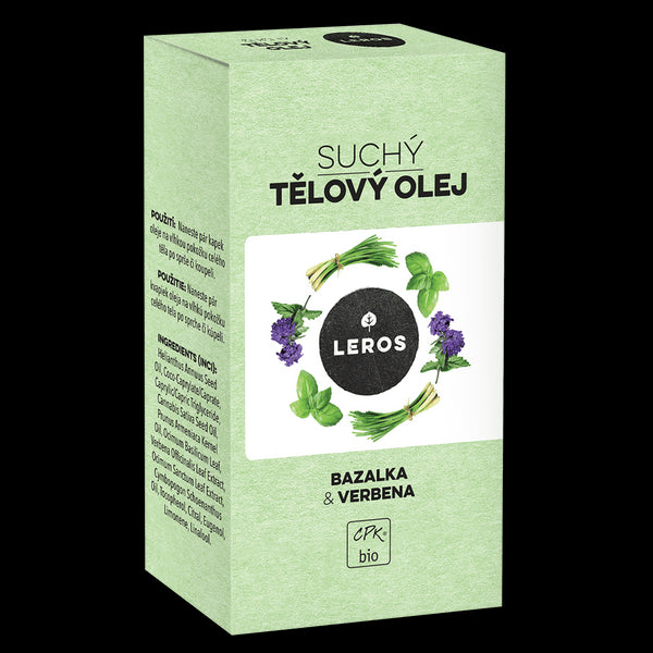 LEROS Suchý tělový olej BIO (100 ml) - Bazalka & verbena