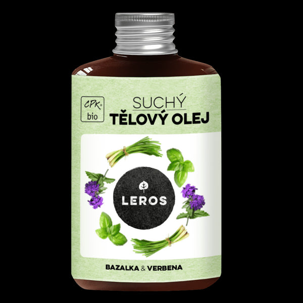 LEROS Suchý tělový olej BIO (100 ml) - Bazalka & verbena