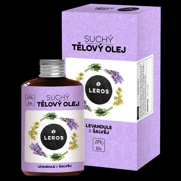 LEROS Suchý tělový olej BIO (100 ml) - Levandule & šalvěj