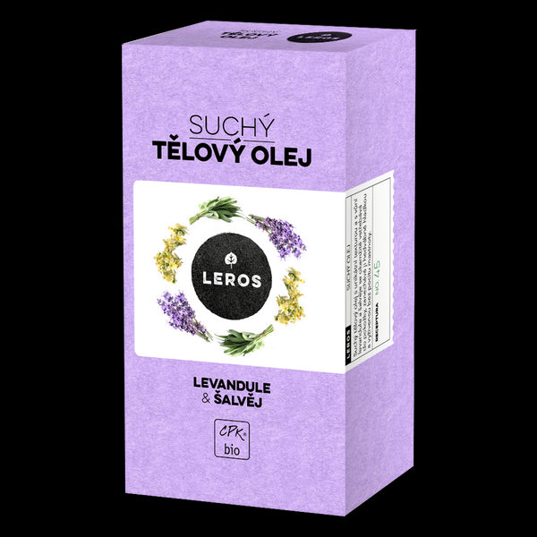 LEROS Suchý tělový olej BIO (100 ml) - Levandule & šalvěj