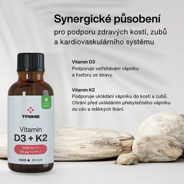 Trime Vitamin D3 + K2, 1000 IU + 25 µg - kapky (28,5 ml)