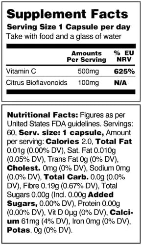 Vegetology Vitamín C 500mg a bioflavonoidy na podporu imunity (60 kapslí)