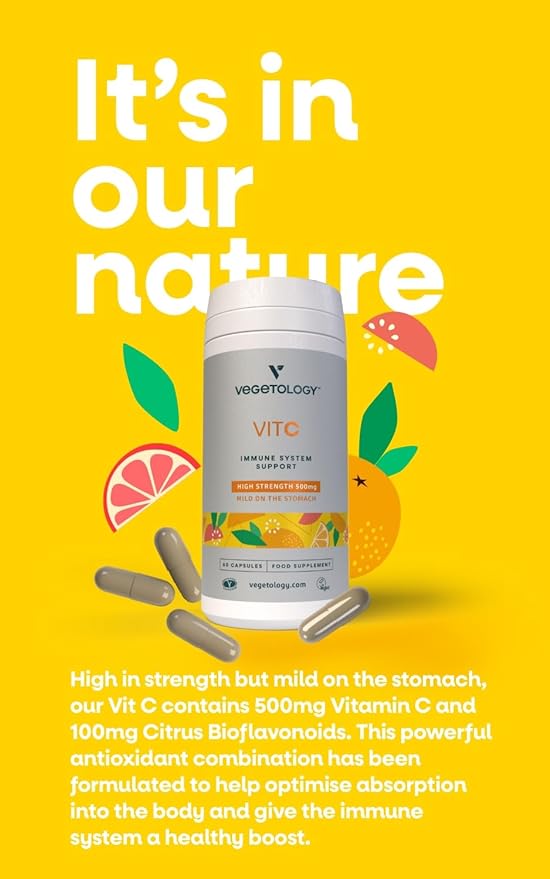 Vegetology Vitamín C 500mg a bioflavonoidy na podporu imunity (60 kapslí)