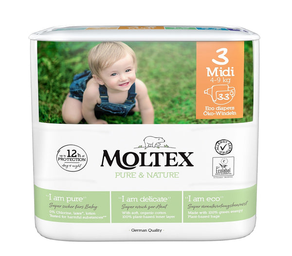 Moltex Ekoplenky Pure & Nature - Midi (4-9 kg) (33 ks)