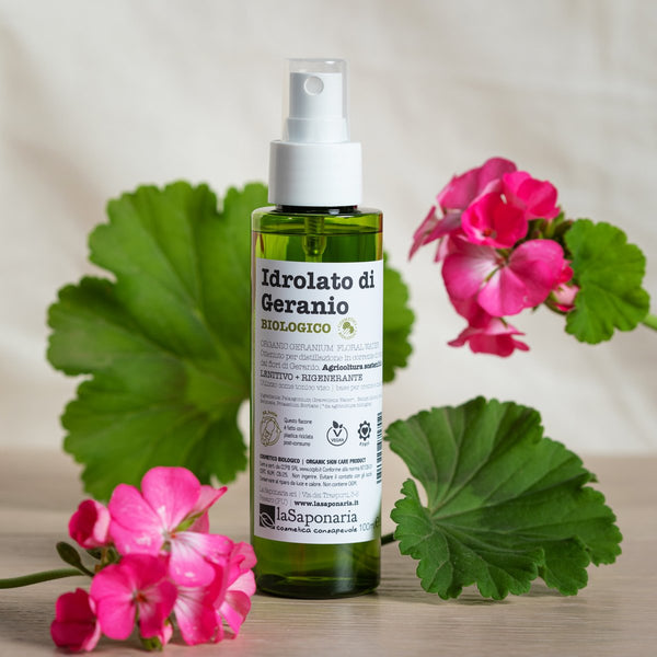 laSaponaria Květová voda z pelargonie vonné - geranium BIO (100 ml)