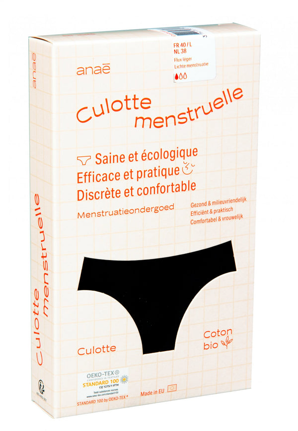 Anaé by Ecodis Menstruační kalhotky Panty na střední menstruaci - černé - XL -II. jakost